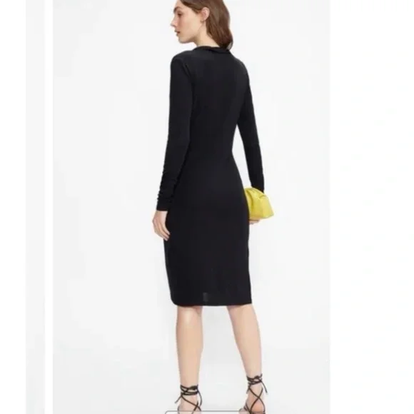 TED BAKER NEYDA STRETCHY COTTON BLACK MIDI DRESS SZ 6 US OR TED SZ 2 - Picture 5 of 6
